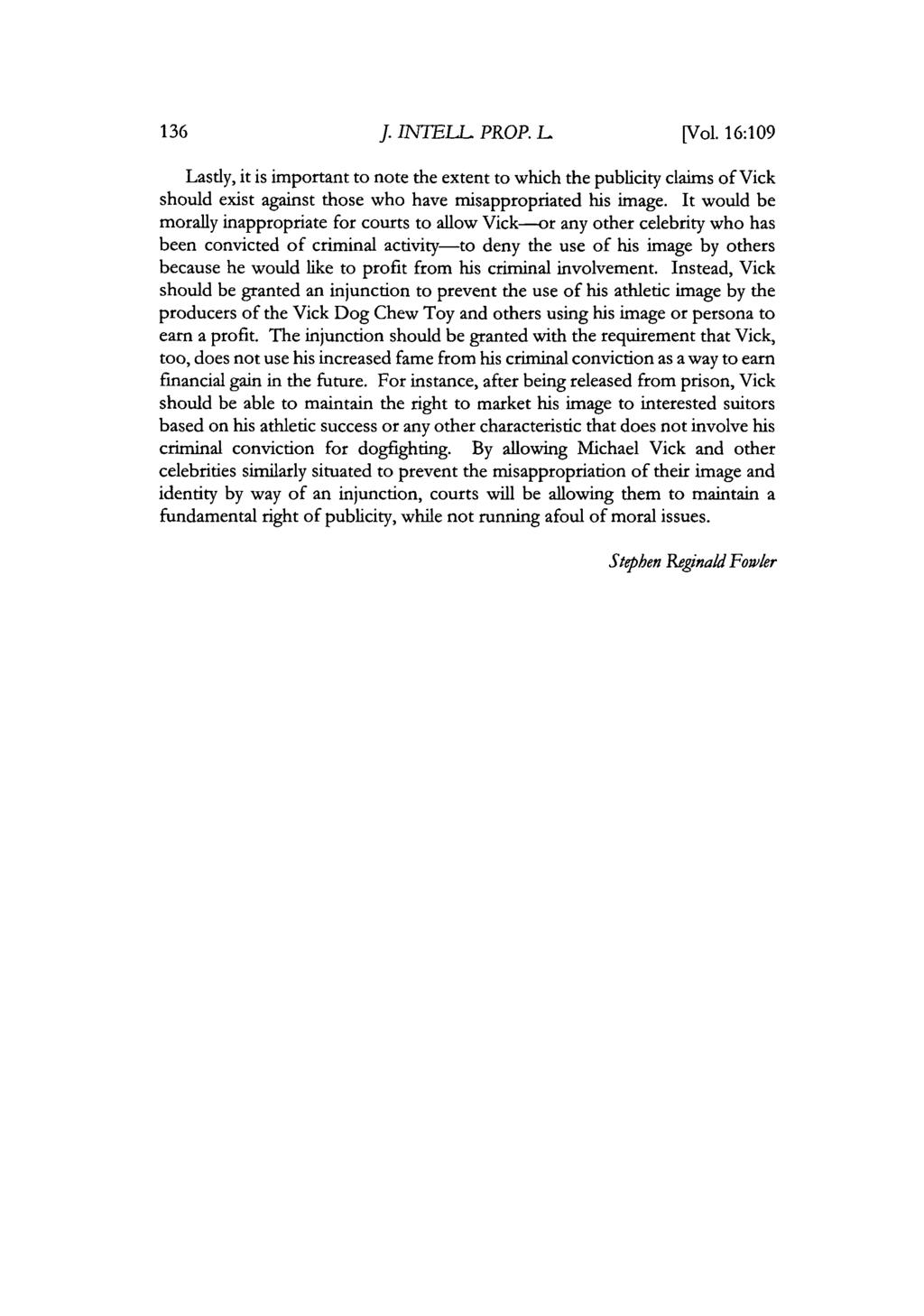 Journal of Intellectual Property Law, Vol. 16, Iss. 1 [2008], Art. 6 J. INTELL PROP. L [Vol.