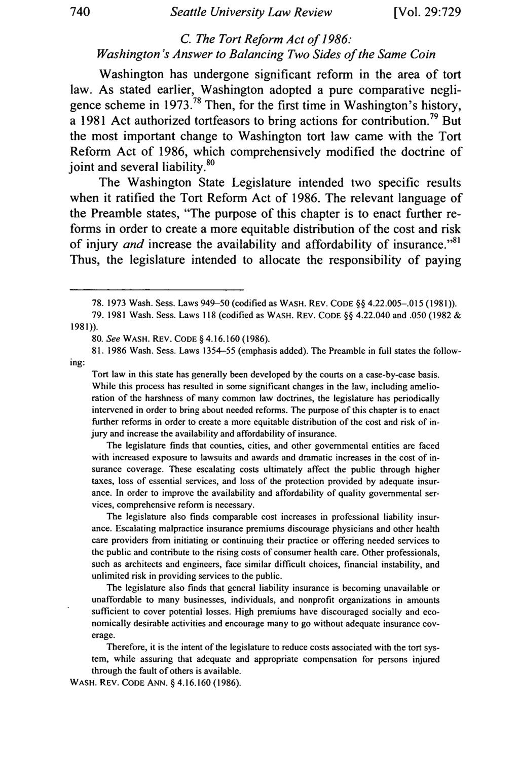 Seattle University Law Review [Vol. 29:729 C.