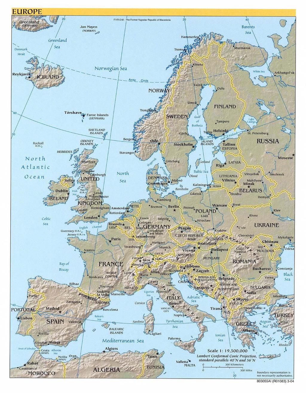 Europe and Manufacturing The Western European industrial region appears as one region on a world map.