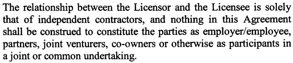 The Licensor may grant, renew or extend similar licenses to other suppliers of telecommunications services, but the Licensor will not knowingly enter into an agreement with a licensee, or supplier