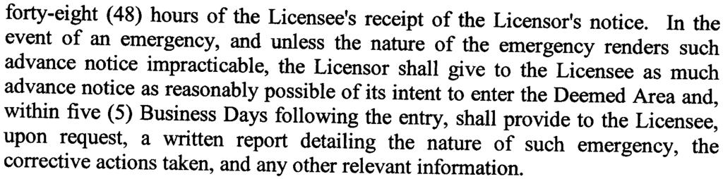 Page 14 10. INSURANCE forty-eight (48) hours of the Licensee's receipt of the Licensor's notice.