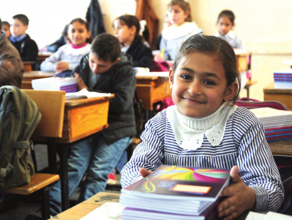 1 2016 opt emergency appeal UNRWA student Amal Nasrallah on her first day of school at an UNRWA Gaza Elementary Co-ed A&B School in August 2015. 2015 UNRWA Photo by Tamer Hamam.