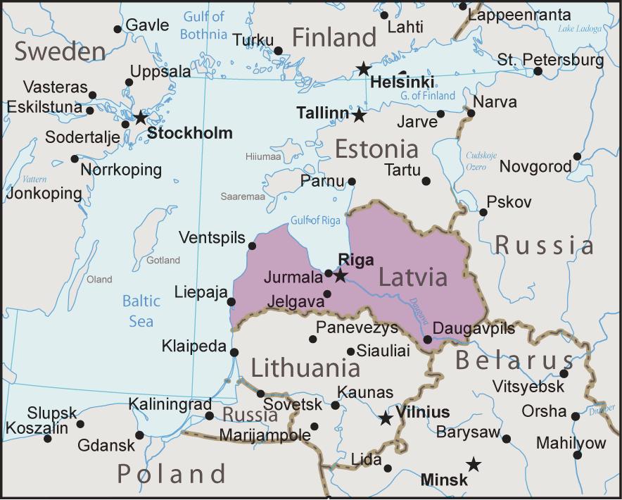 Figure 1. Latvia Source: Map Resources. Adapted by CRS.