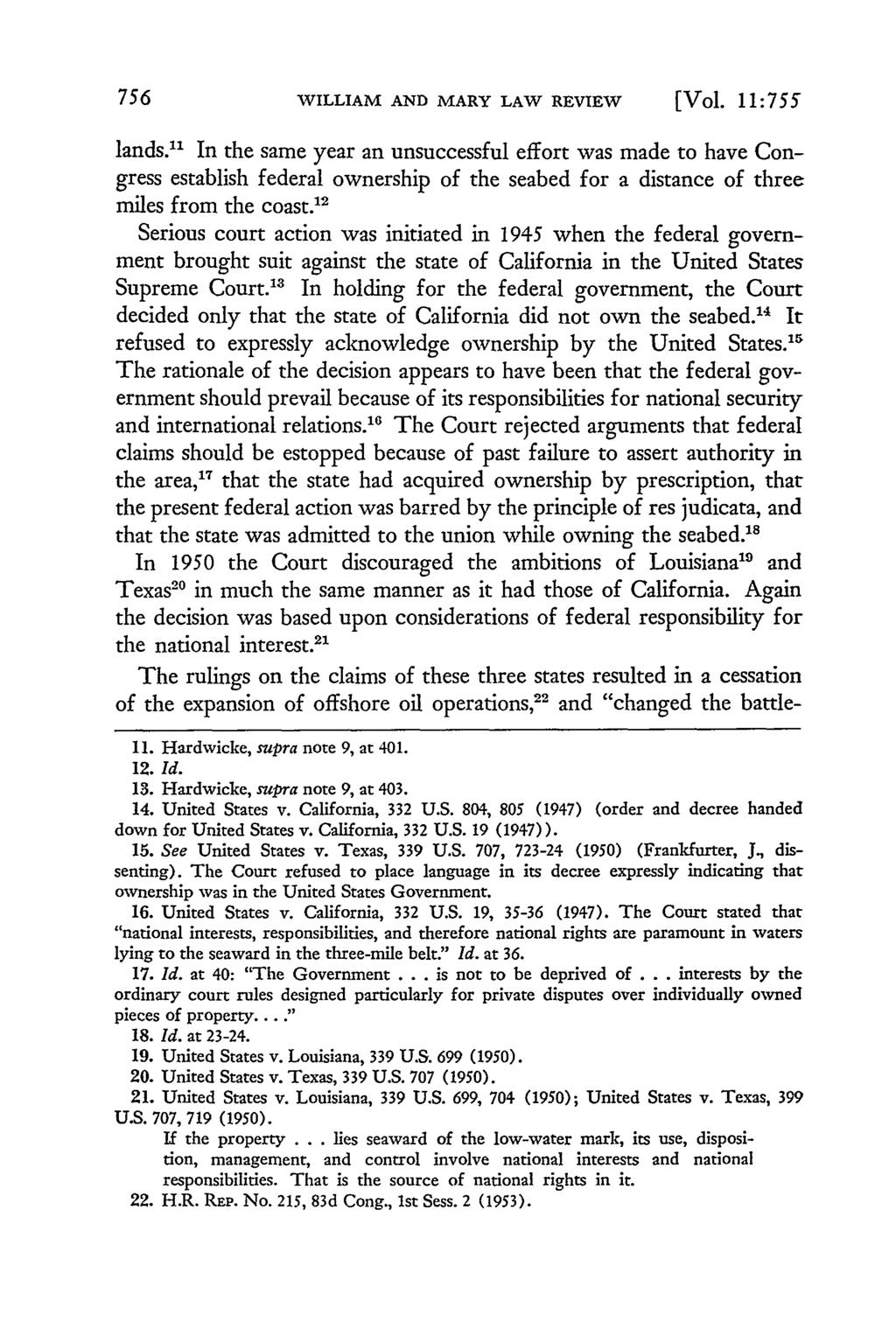 WILLIAM AND MARY LAW REVIEW [Vol. 11:755 lands.