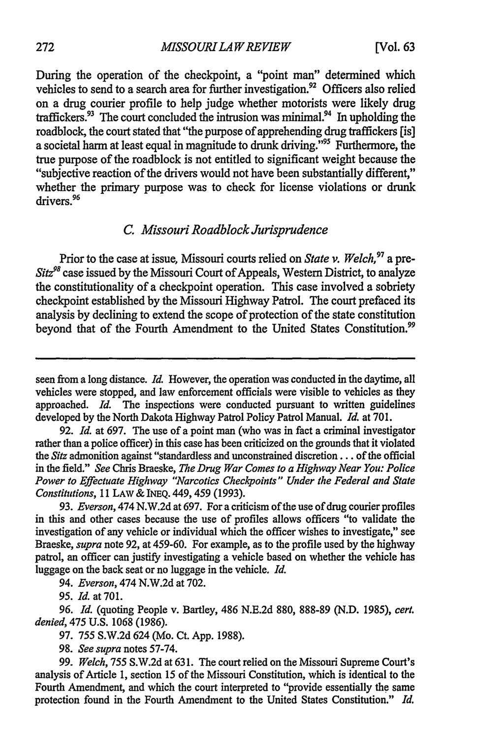 Missouri Law Review, Vol. 63, Iss. 1 [1998], Art. 14 MISSOURLA WREVIEW [Vol.