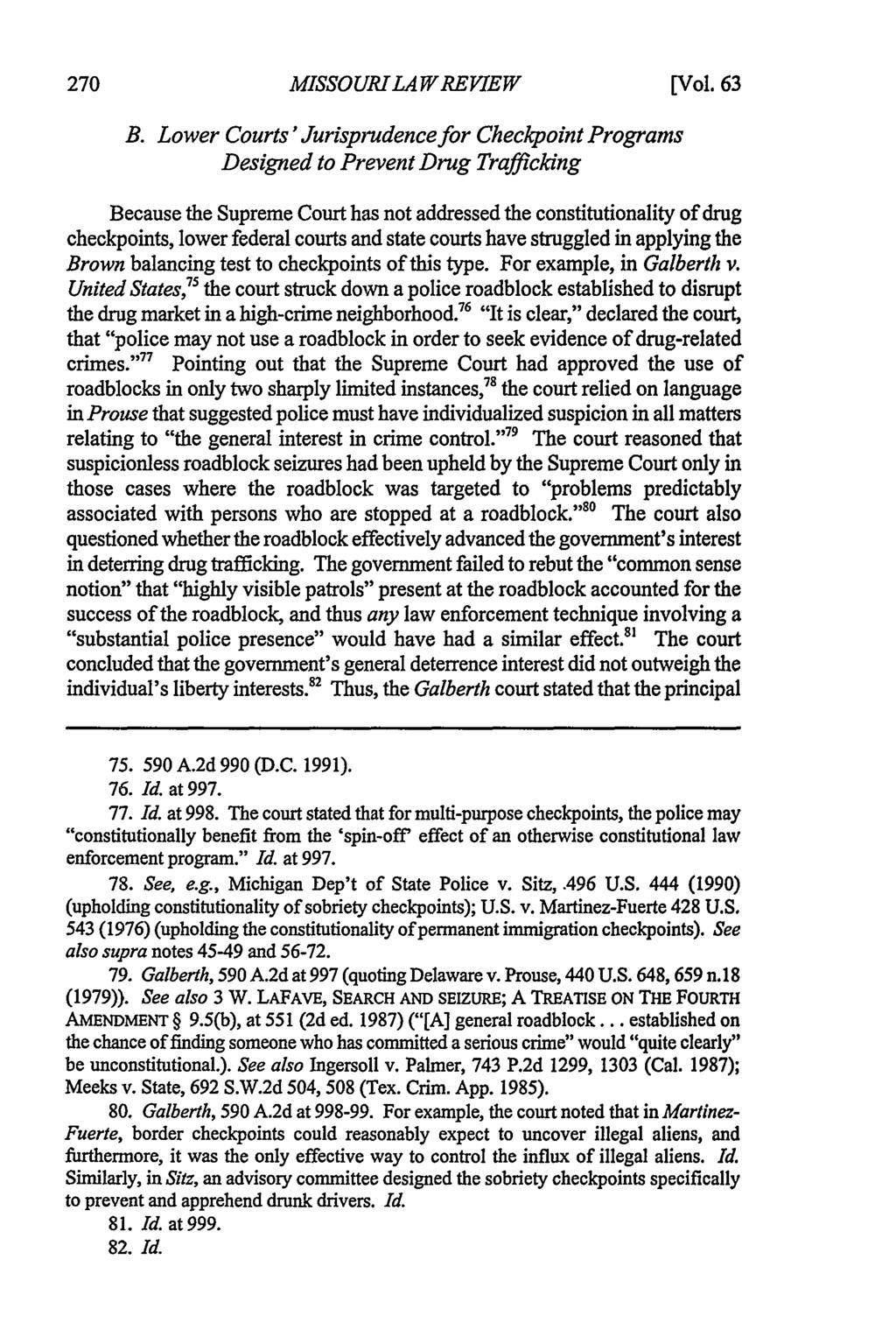 Missouri Law Review, Vol. 63, Iss. 1 [1998], Art. 14 MISSOUPRLA WREVIEW [Vol. 63 B.
