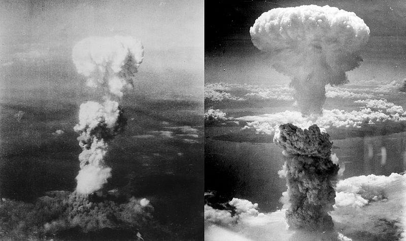 The mushroom cloud of the atomic bombing