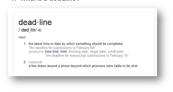 Knowing Your Appellate Deadlines Court Rules and Procedures Marla R. McCowan Michigan Indigent Defense Commission Fall 2015 1. What is a deadline? 2. How do I calculate a deadline [any deadline]? a. Begin with your order/judgment or date on proof of service.