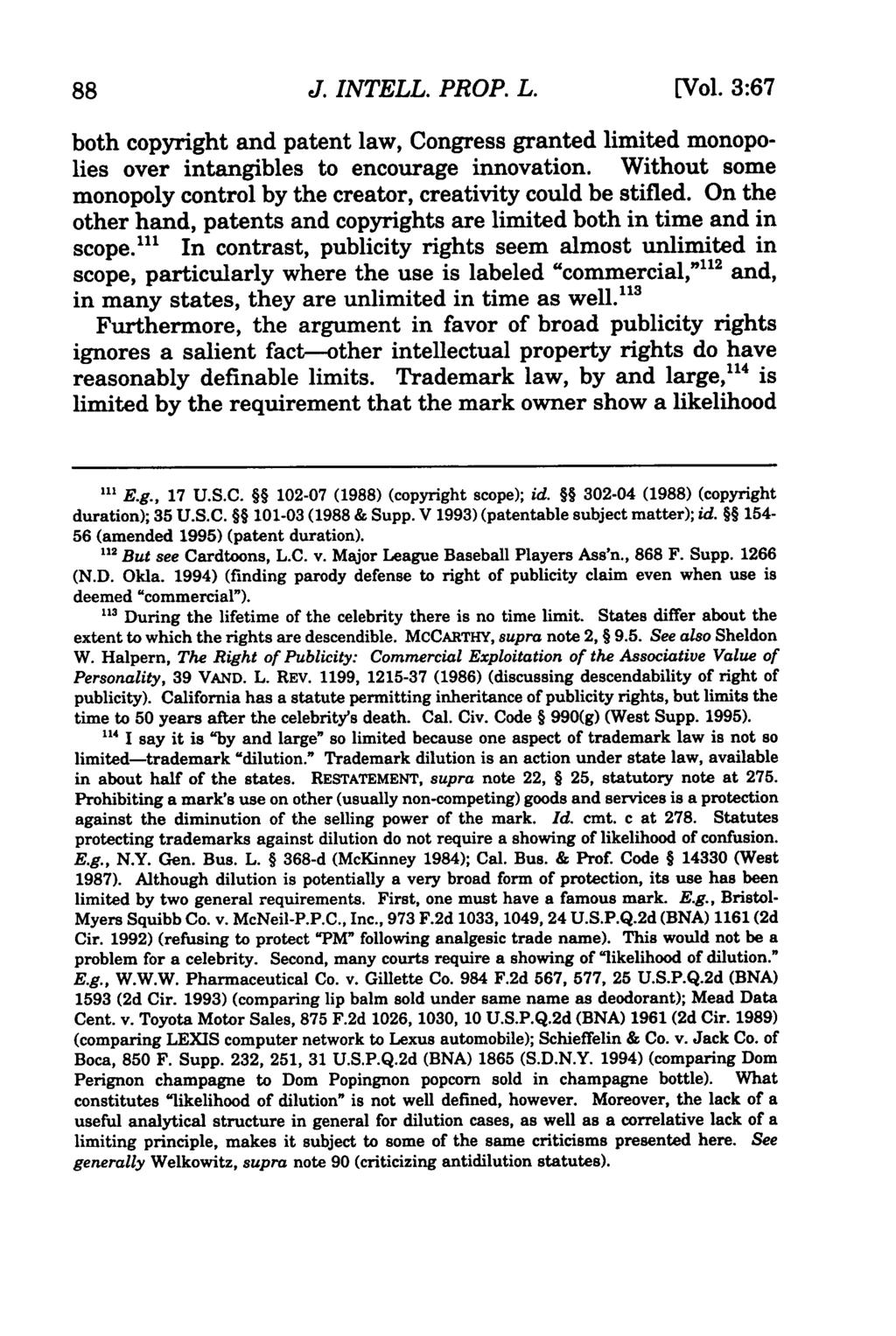 Journal of Intellectual Property Law, Vol. 3, Iss. 1 [1995], Art. 3 88 J. INTELL. PROP. L. [Vol.