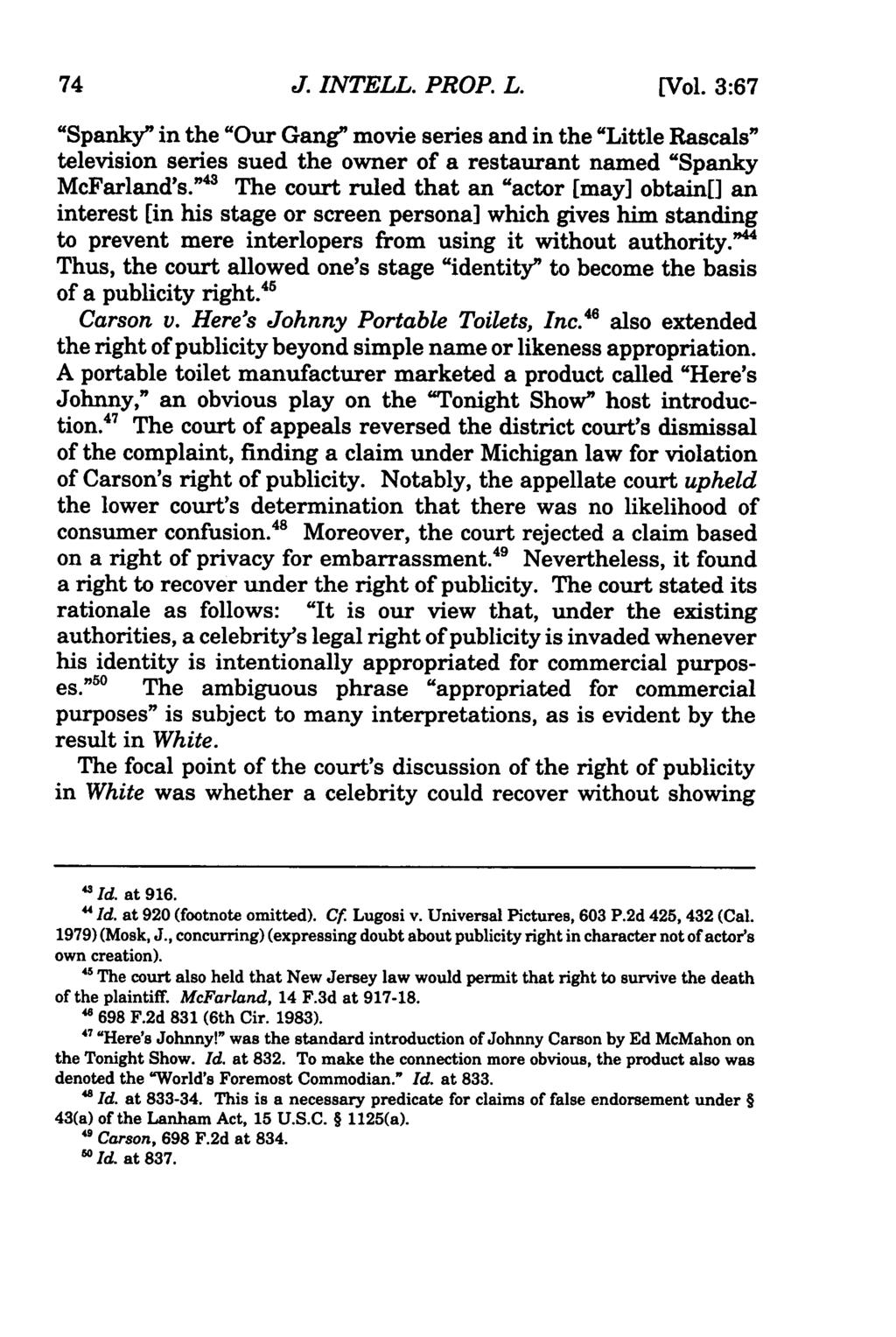 Journal of Intellectual Property Law, Vol. 3, Iss. 1 [1995], Art. 3 J. INTELL. PROP. L. [Vol.