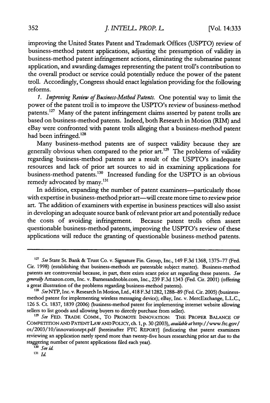 Journal of Intellectual Property Law, Vol. 14, Iss. 2 [2007], Art. 5 J. INTELL PROP. L [Vol.