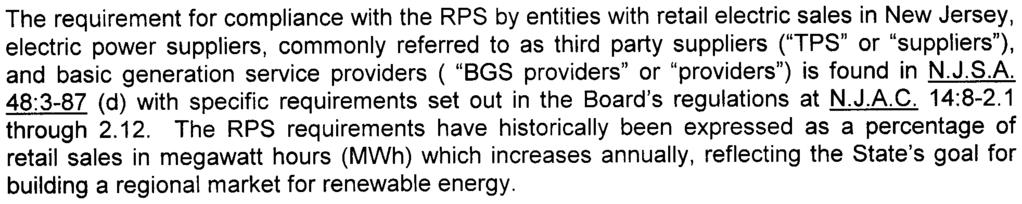suppliers ("TPS" or "suppliers"), and basic generation service providers ( "BGS providers" or "providers") is found in N.J.S.A.
