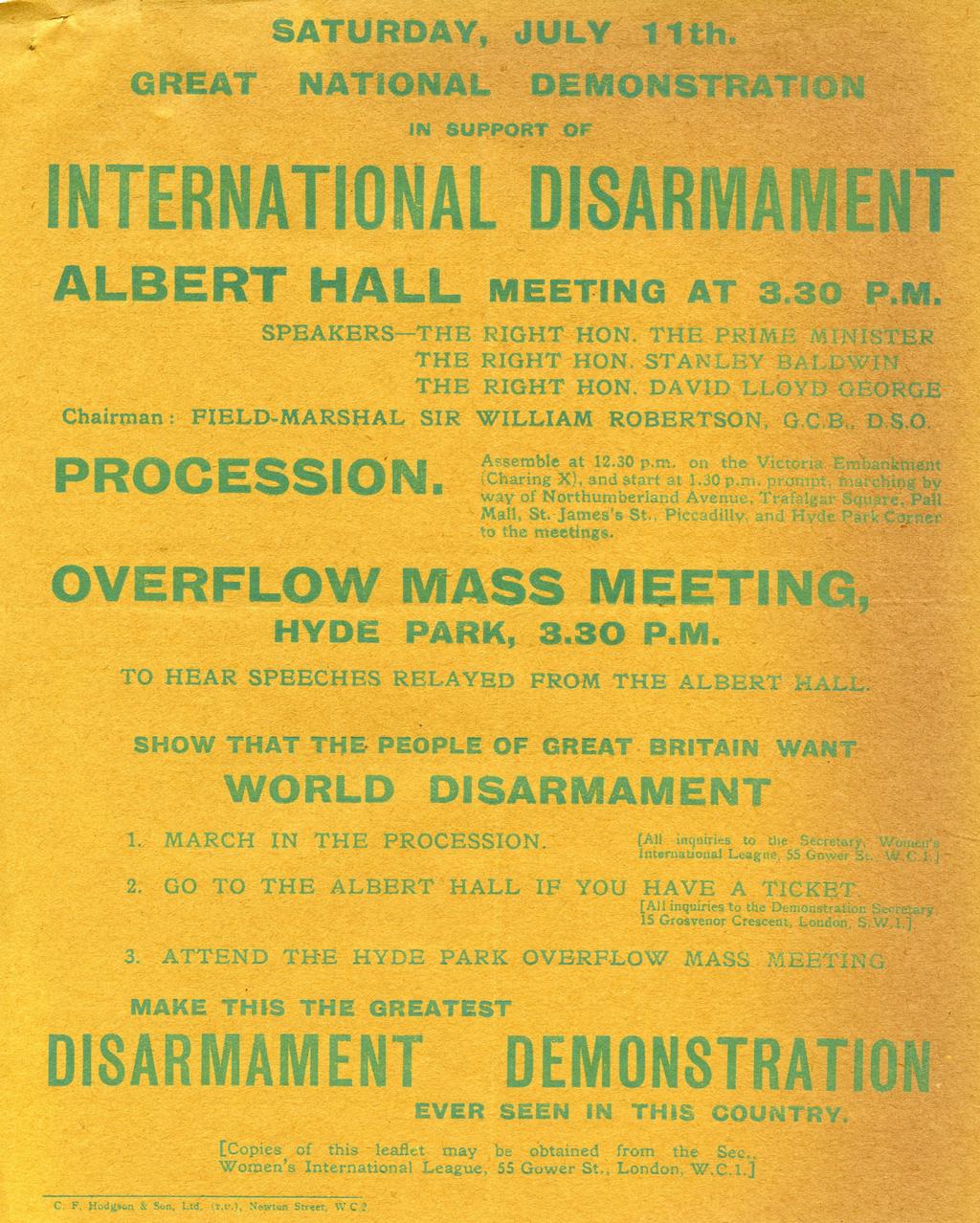International Disarmament Document Description Leaflet issued by the Women s International League for Peace & Freedom Reference: UWT/D/20/85 Campaigning organisations have many