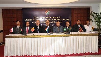 ELECTION COMMISSION OF INDIA NIRVACHAN SADAN, ASHOKA ROAD, NEW DELHI-110 001 *************** ECI/PN/ 40 /2012 Dated: May 2, 2012 Press Note Election Commissions of SAARC Countries establish Forum
