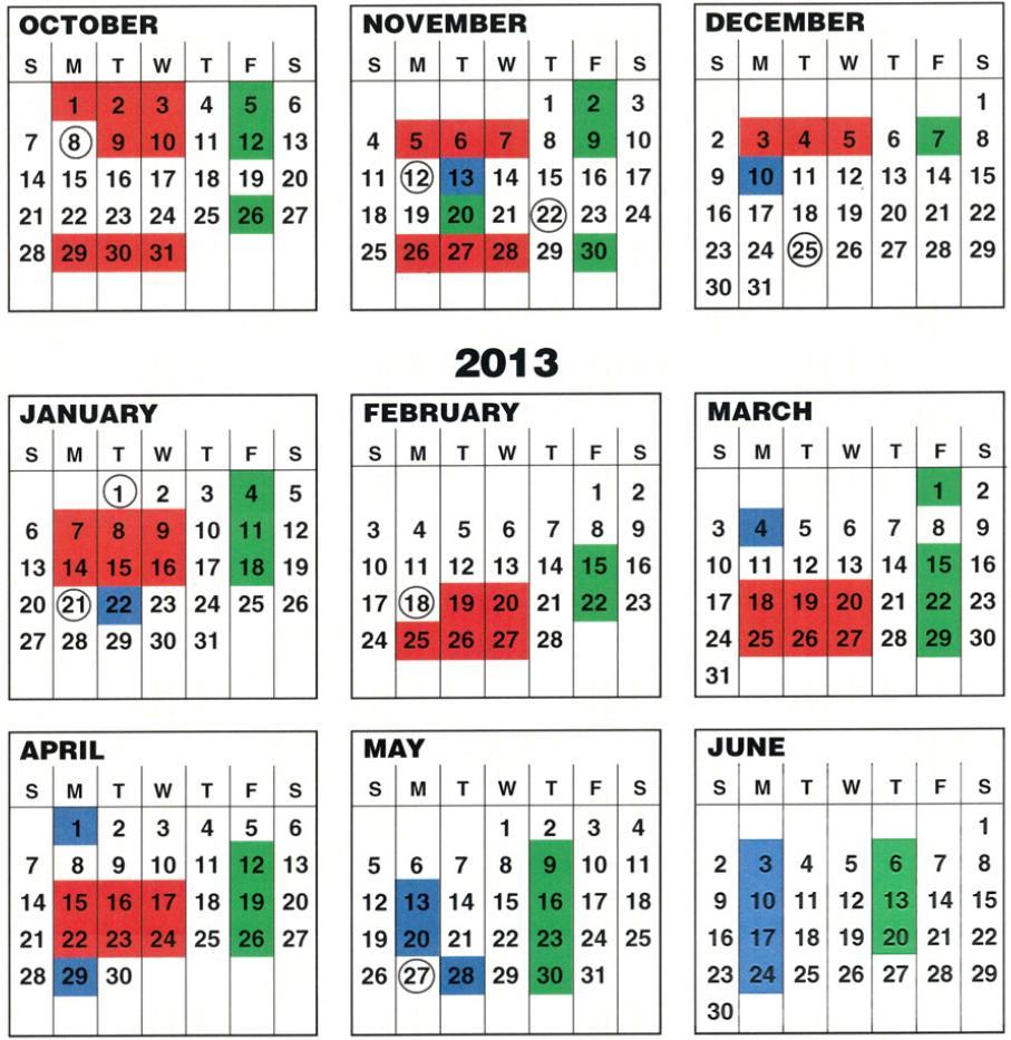 Supreme Court October 2012 Term Arguments through the January Session have been announced. The argument Calendar is filled until February 19.
