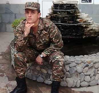 Private Manuchar Meruzhan Manucharyan (Born in 1994, drafted in spring 2012 from Vanadzor commissariat, serving at military unit # 24923 located in Kanaker) while on service on the watchtower, shot