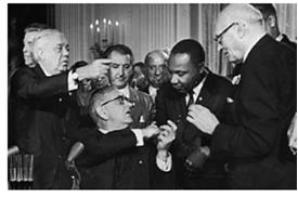 Civil Rights Act of 1964 President Lyndon Baines Johnson with Martin