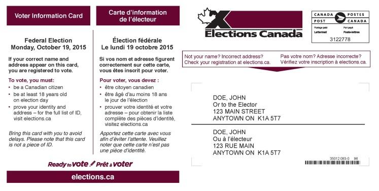 Direct Mail As in past elections, a VIC was mailed to all registered electors.