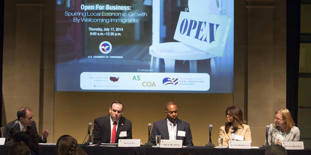 Event Summary Left to right: Ben Hecht, president & CEO, Living Cities, moderates a discussion on the influence of immigrant inclusion on economic prosperity and the importance of harnessing the