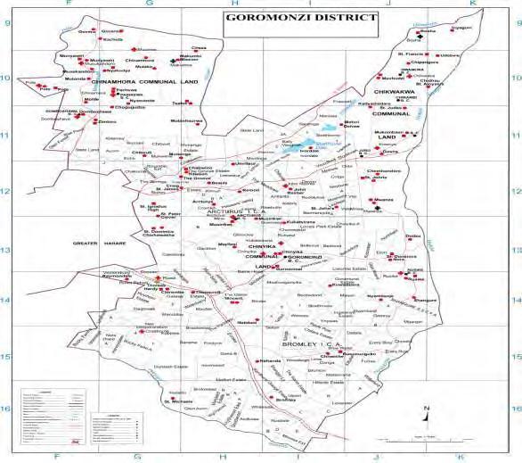 The detailed map shows the main and minor centres of the district including the communal areas, Intensive Conservation Areas (ICAs), boundaries and some