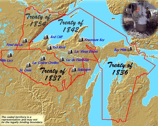 Treaties in WI Map of the Ceded Territory