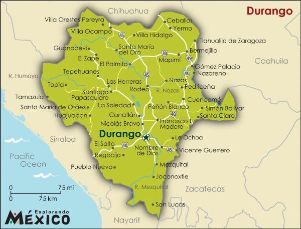 Map 5. State of Durango. Source: Map of Durango. Explorando México. Table 4. Results of the 2010 Durango State Elections Party Gov. (%) Leg. Seats Leg. Change % Leg.