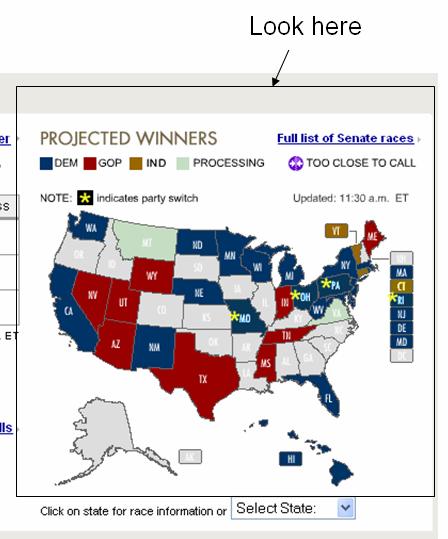 The color-coded map visualization used to depict the results of the 2000 presidential elections was very influential in shaping the understanding of the U.S.