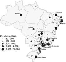All net population over the next 25 years will be in urban areas Urban dynamics in Brazilstylized facts (Agglomerations are defined as contiguous set of MCAs with more than 75, population and 75%
