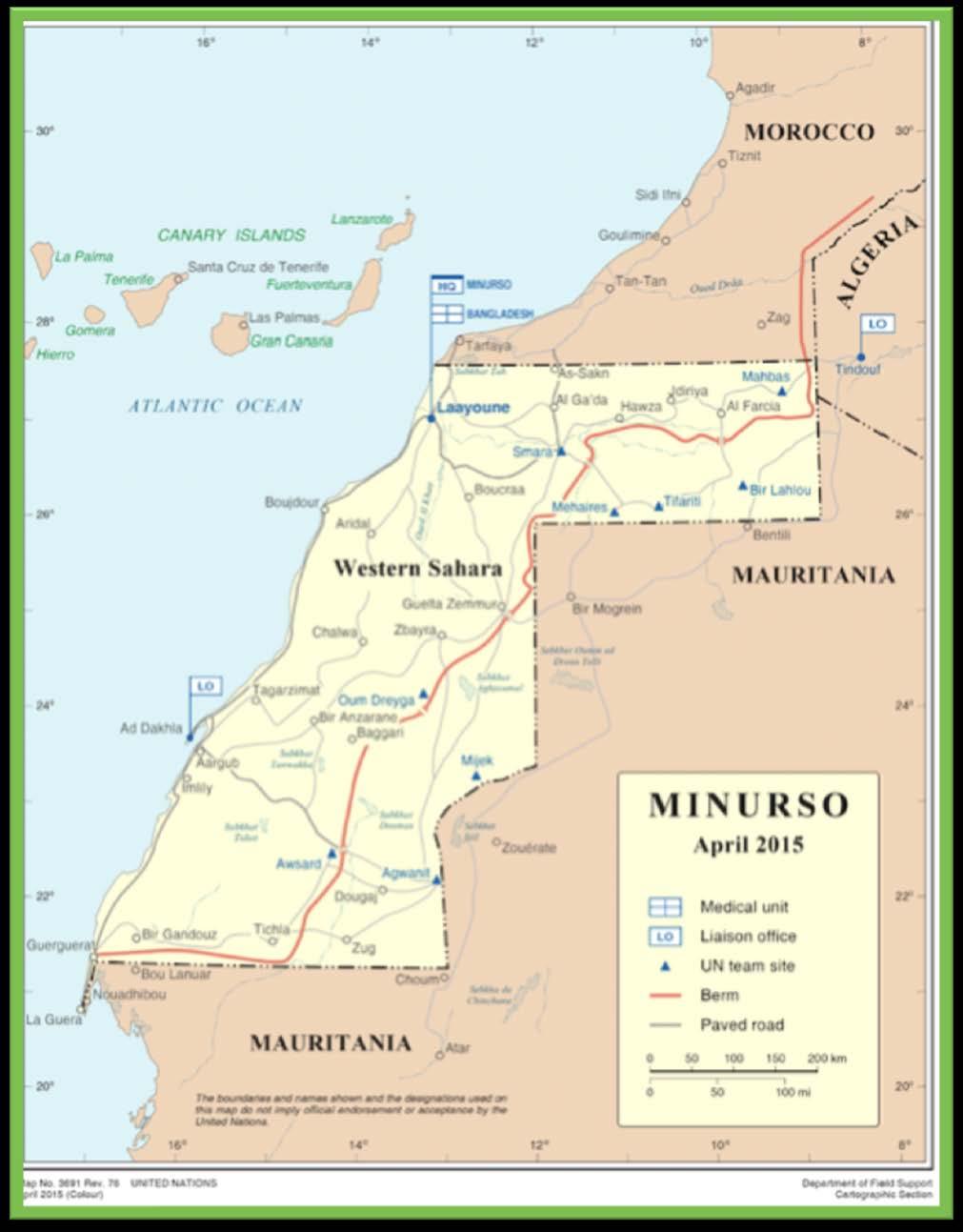 Figure 1. A map of MINURSO.