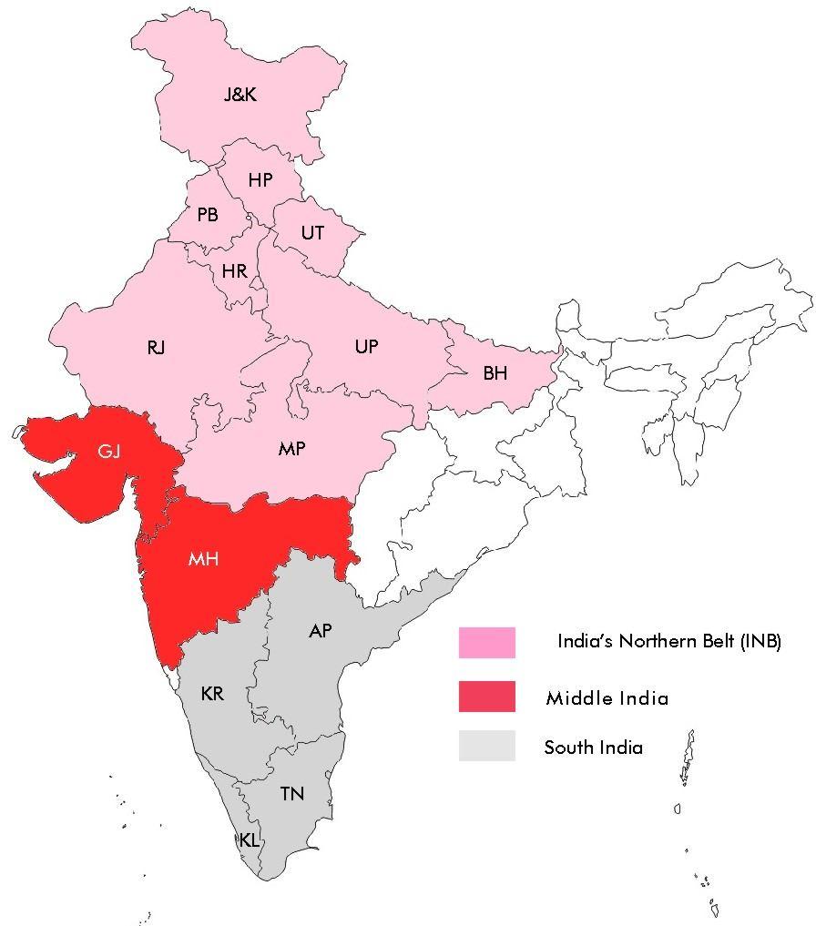 This imbalance between rapid economic progress and stagnant-cum-awful social metrics has arisen mainly owing to the drag created by India s Northern Belt (INB), which comprises the region spanning