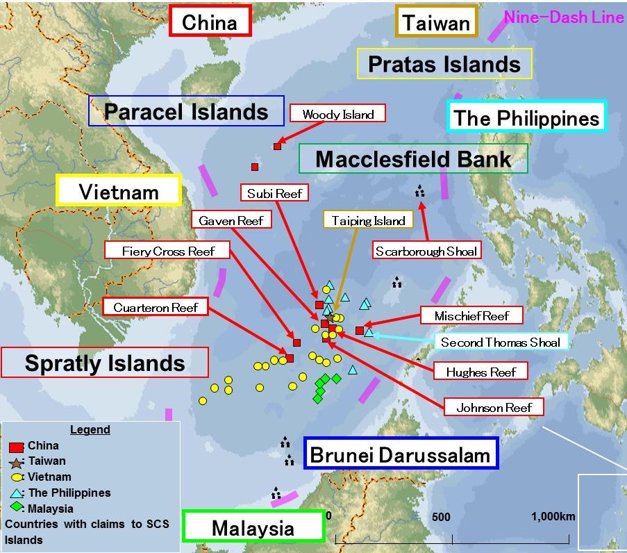 The South China Sea Issue In the South China Sea, there are features whose sovereignty has not been determined.