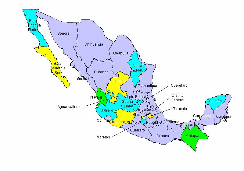 PRILOGA B: Zvezne države v Mehiki