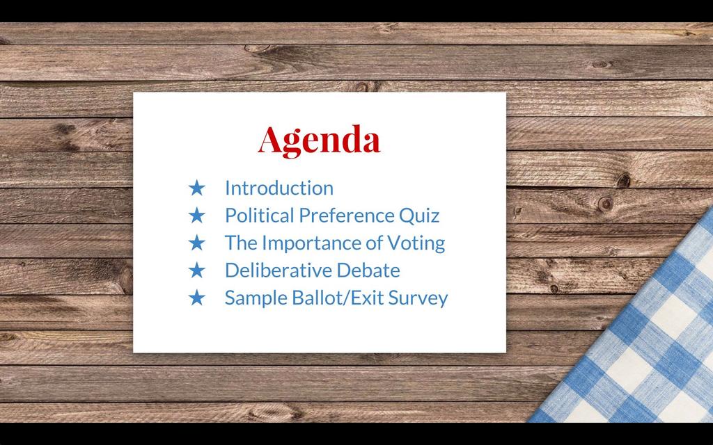 Slide #2: Agenda 1 minute 7 Give