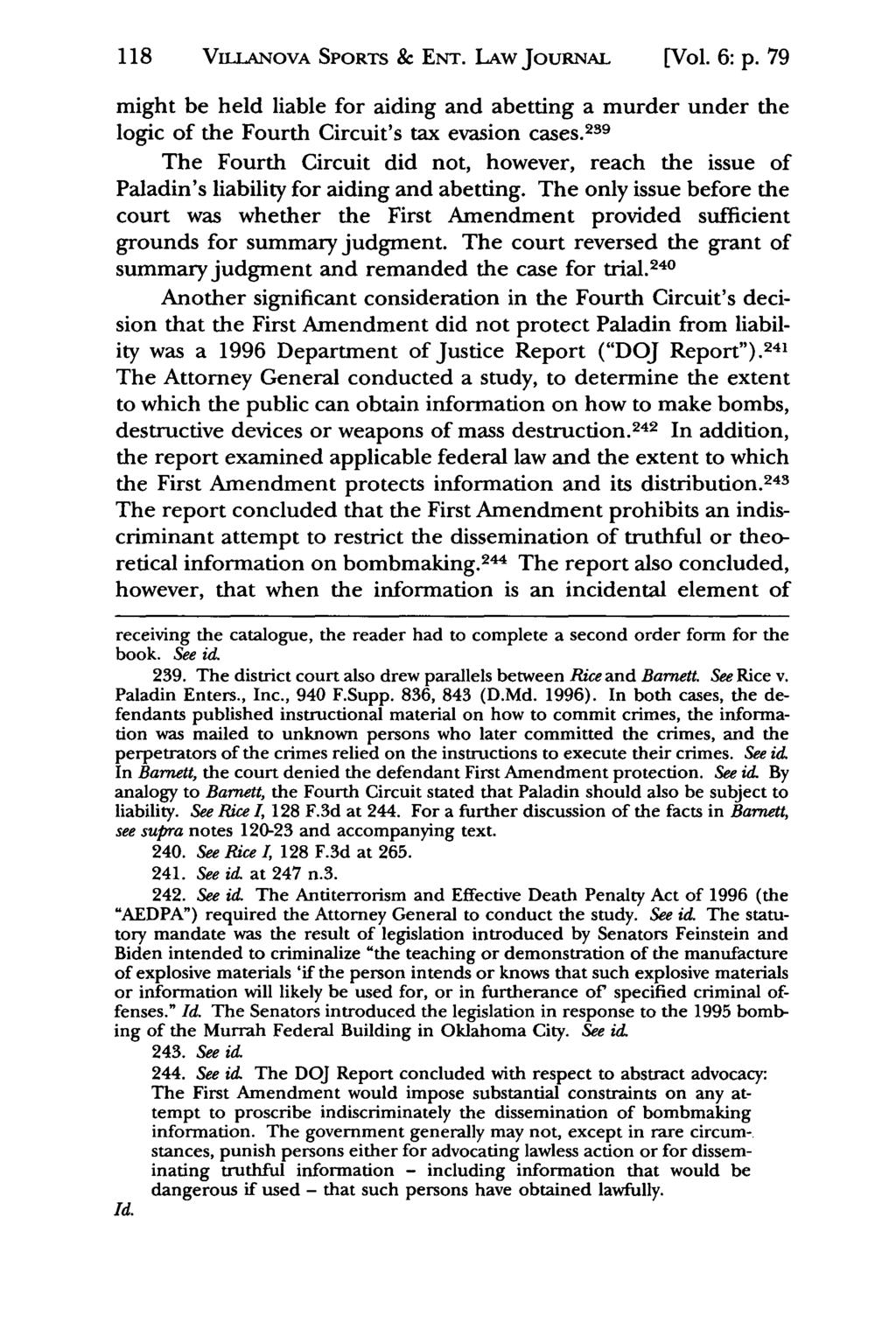 118 VLANOVA Jeffrey S. Moorad SPORTS Sports Law & ENT. Journal, LAw Vol. 6, JOuRNAL Iss. 1 [1999], Art. 5 [Vol. 6: p.