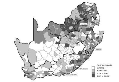 Post-apartheid patterns of internal migration in South Africa Map 3.