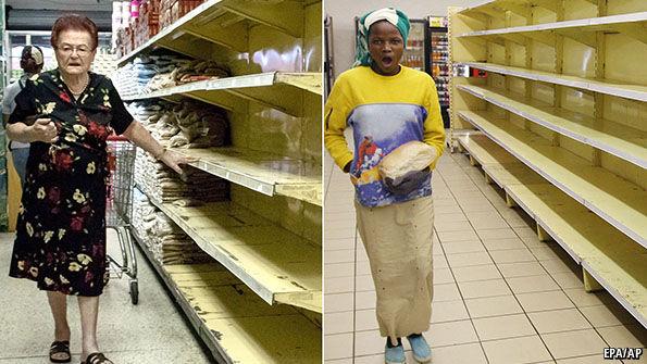 Following the Mugabe model Spot the difference Venezuela today looks like Zimbabwe 15 years ago Apr 2nd 2016 CARACAS From the print edition VISITING a supermarket in Venezuela is like entering Monty