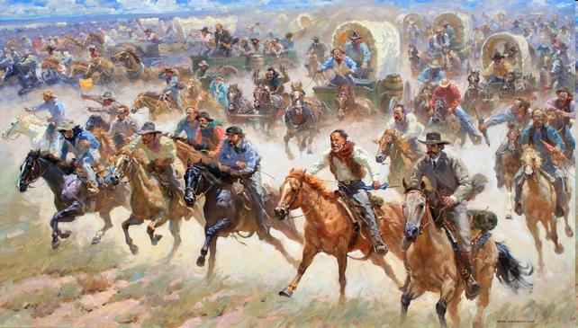 Oklahoma Land Rush, 1889 2 million acres available to settle (against Indian protests)