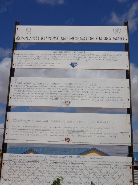 billboard in Dagahaley camp, Dadaab, turned