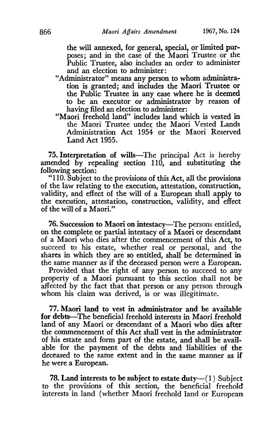 866 Maori Affairs Amendment 1967, No.