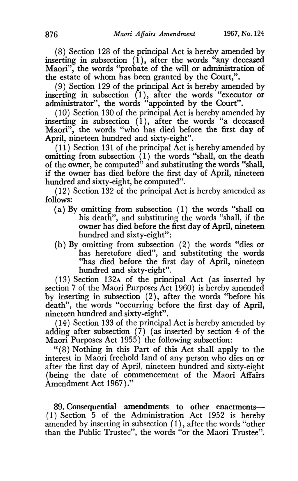 876 Maori Affairs Amendment 1967, No.