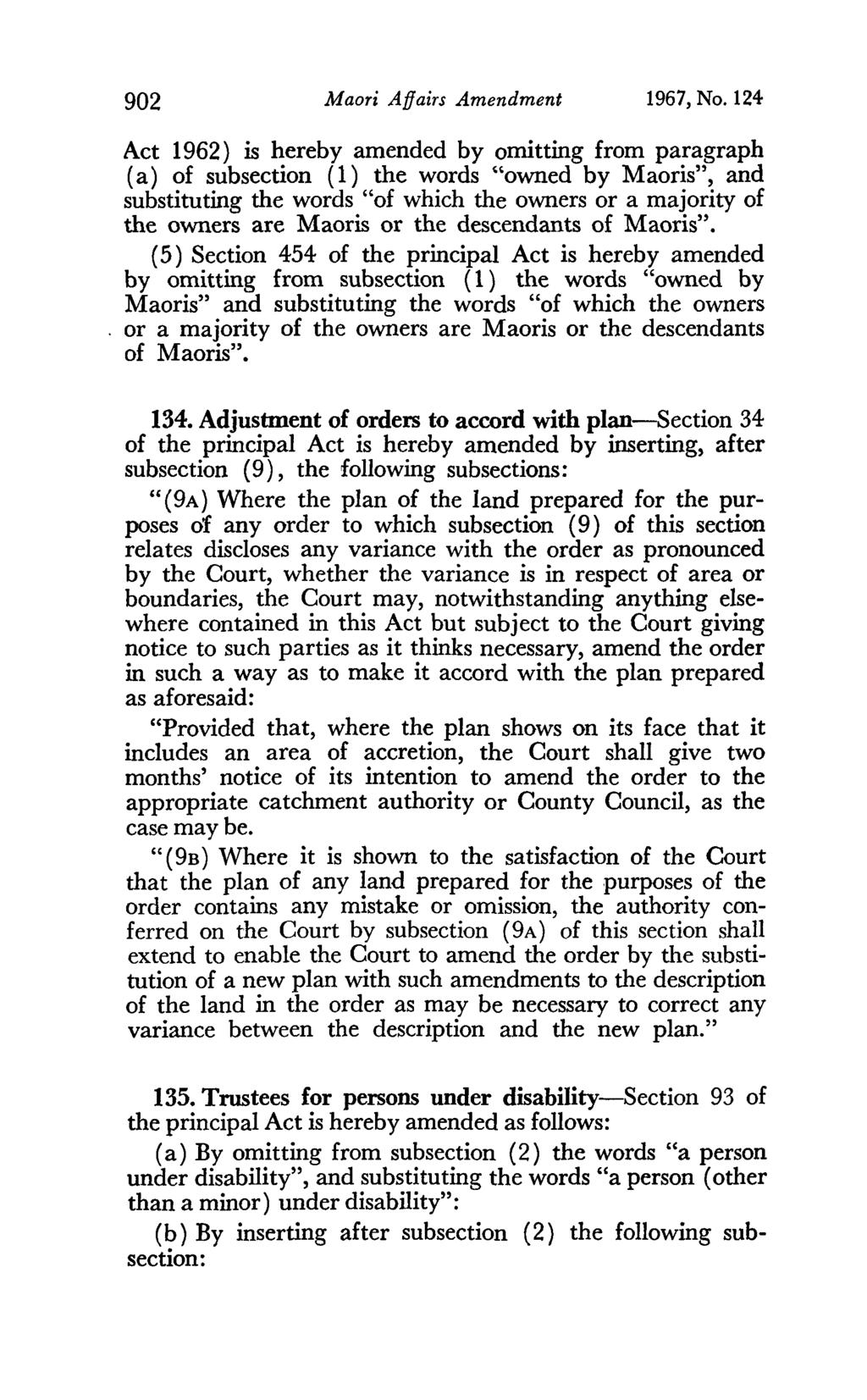 902 Maori Affairs Amendment 1967, No.
