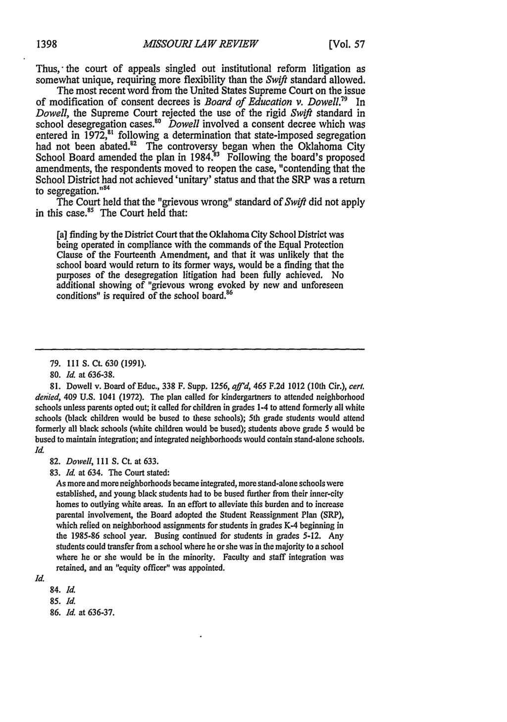 1398 Missouri Law Review, Vol. 57, Iss. 4 [1992], Art. 9 MISSOURI LAW REVIEW (Vol.