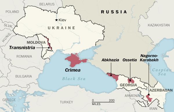 Appendices Appendix 1: Map of Major Players Moldova, Transnistria, Ukraine, Crimea, Russia, and Georgian Frozen Conflicts. * Taylor, Adam.