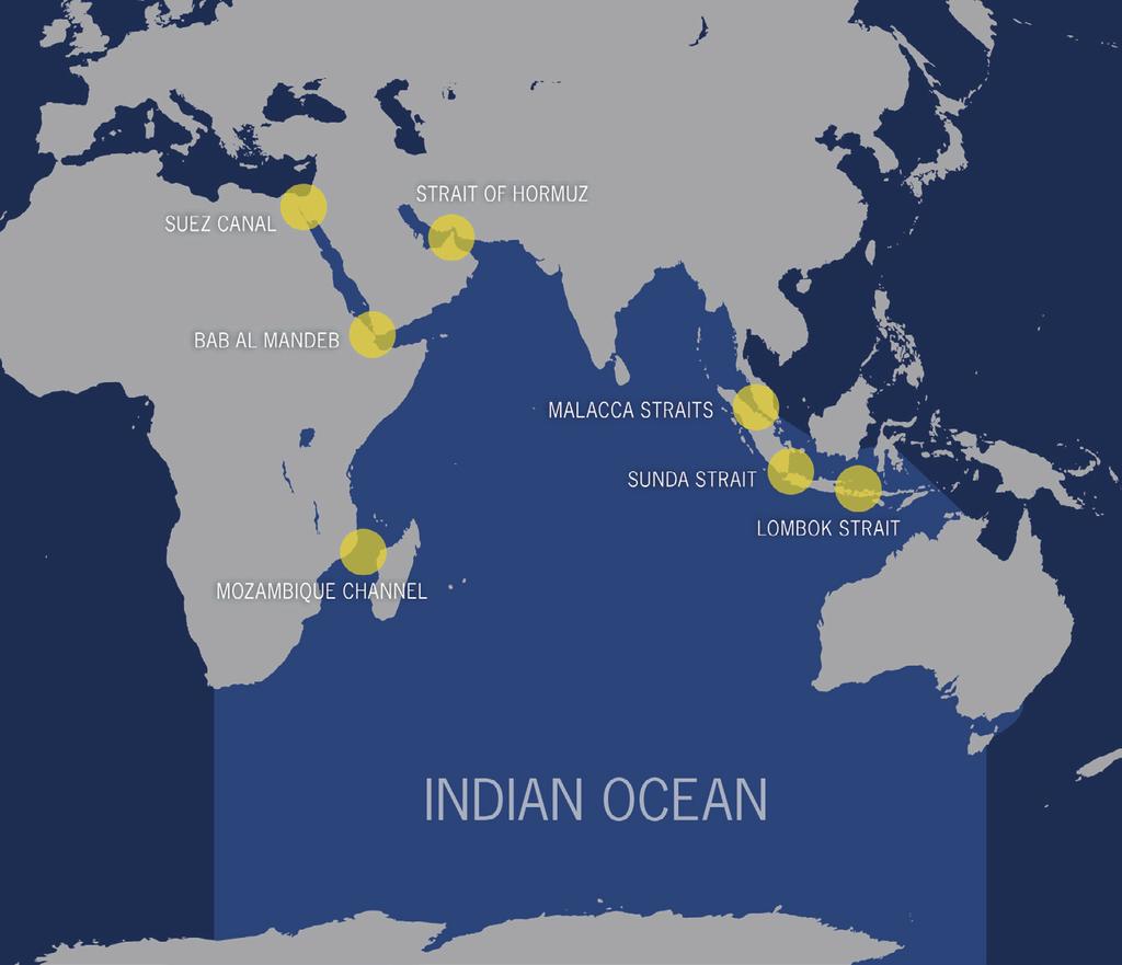 10 Indian Ocean Rising Figure 1.1: Maritime Chokepoints in the Indian Ocean Region Source: Stimson of their island territories).