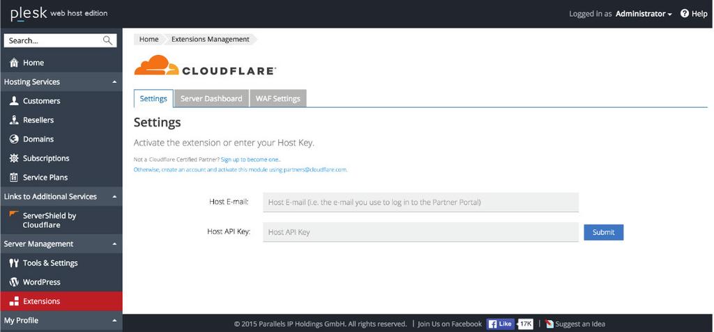 STEP II Activation To activate Cloudflare, go to Links to Additional Services and click on ServerShield by Cloudflare.