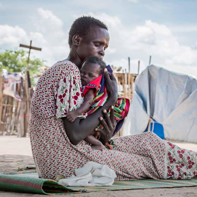 When the civil war flared up in South-Sudan, Cecilie found safety for her five children outside the church in Don Bosco. Awe Andrea was born on the move. Photo: Erik Thallaug/Norwegian Church Aid 1.