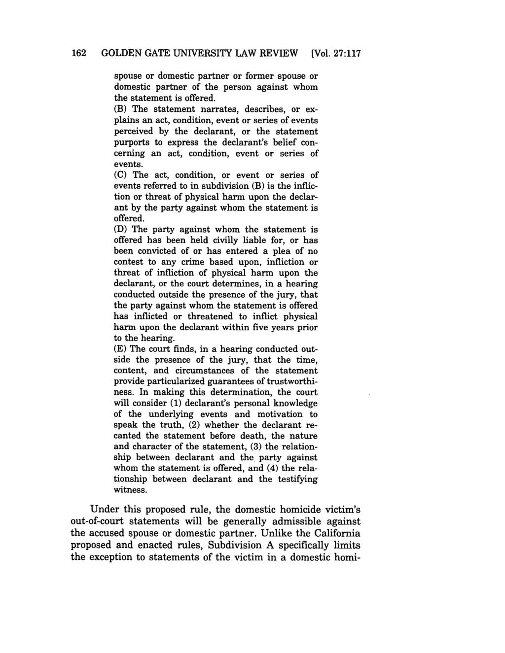 Golden Gate University Law Review, Vol. 27, Iss. 2 [1997], Art. 2 162 GOLDEN GATE UNIVERSITY LAW REVIEW [Vol.