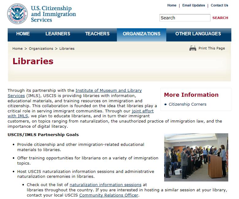 USCIS Web Resources for Libraries http://www.