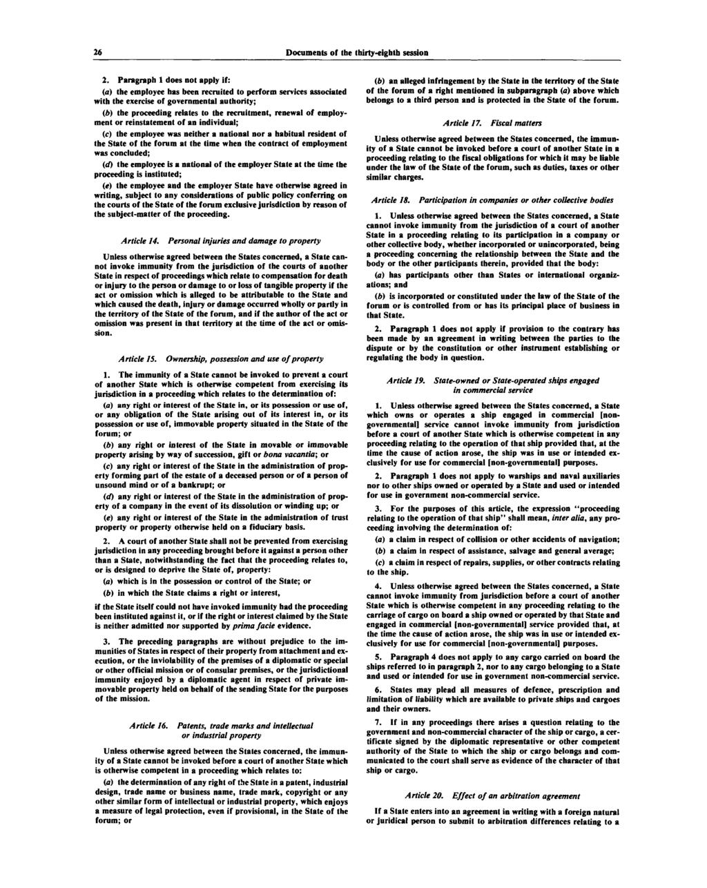 26 Documents of the thirty-eighth session 2.