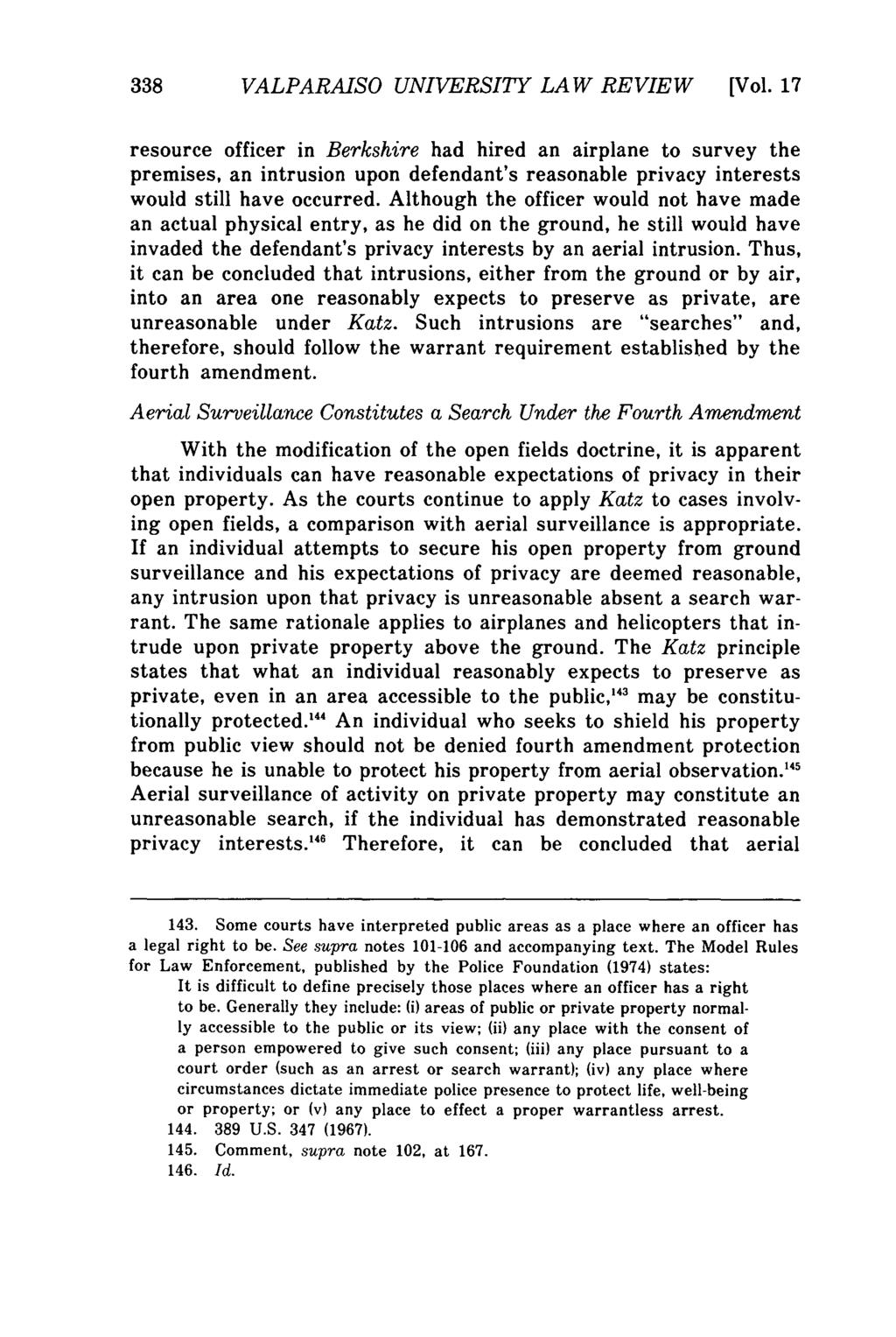 Valparaiso University Law Review, Vol. 17, No. 2 [1982], Art. 5 338 VALPARAISO UNIVERSITY LAW REVIEW [Vol.